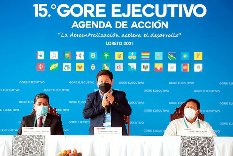 PREMIER BELLIDO RATIFICA COMPROMISO DEL GOBIERNO POR IMPULSAR LA DESCENTRALIZACIÓN EN 15.º GORE EJECUTIVO EN IQUITOS