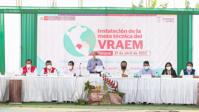 TITULAR DE LA PCM Y MINISTROS DE ESTADO INSTALAN MESA TÉCNICA PARA EL DESARROLLO DEL VRAEM