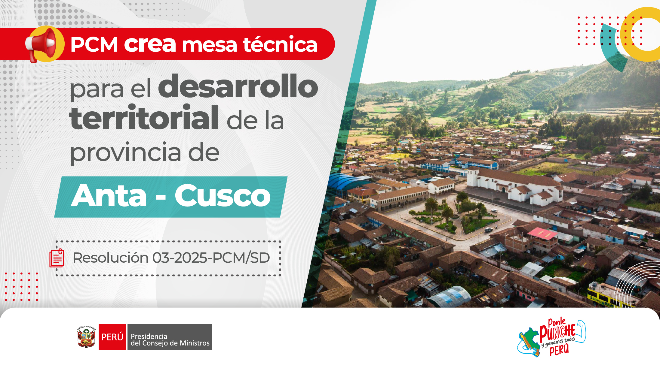 PCM crea Mesa Técnica para el desarrollo territorial de la provincia de Anta en Cusco